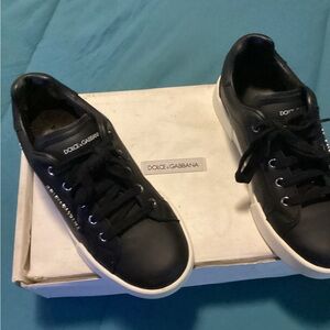 Dolce & Gabbana Boys Black and White Portofino Light Sneakers